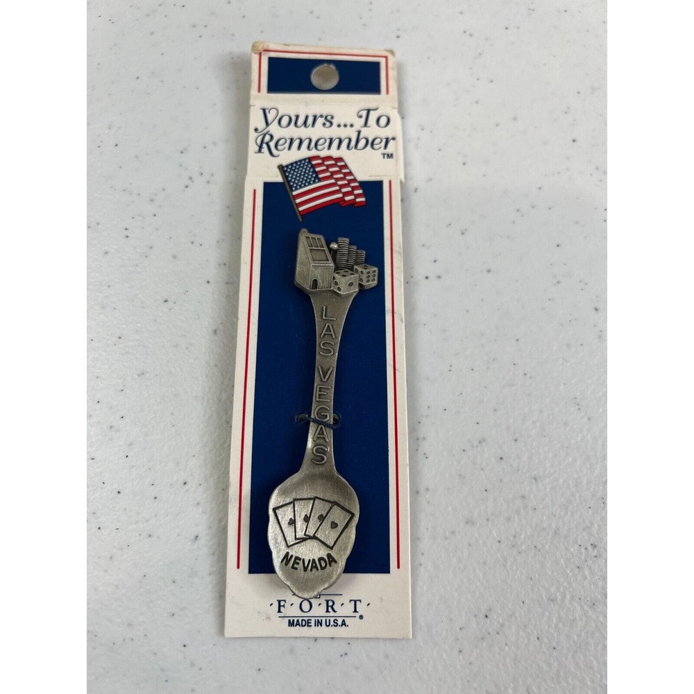 Fort Silver Nevada Las Vegas Souvenir Collector Dimensional Genuine Pewter Spoon